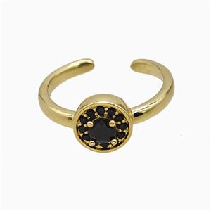Copper Ring Pave Zircon, Gold Plated, approx 9mm, 18mm dia