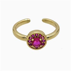 Copper Ring Pave Zircon, Gold Plated, approx 9mm, 18mm dia