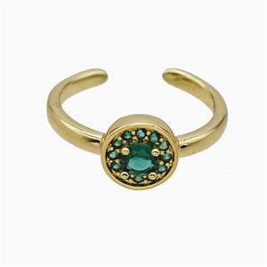Copper Ring Pave Zircon, Gold Plated, approx 9mm, 18mm dia