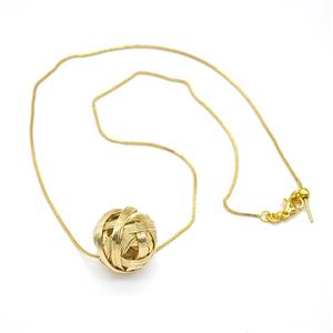 Copper Ball Necklace Gold Plated, approx 20mm, 1mm, 40cm length