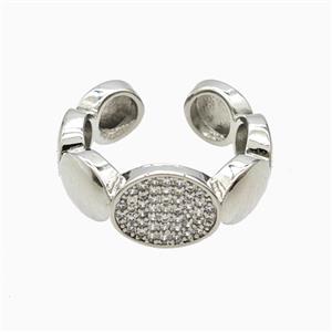 Copper Ring Pave Zircon, Gold Plated, approx 10mm, 18mm dia