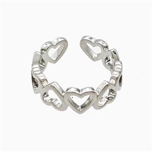 Copper Ring Pave Zircon, Gold Plated, approx 7mm, 18mm dia