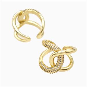 Copper Ring Pave Zircon, Gold Plated, approx 20mm, 18mm dia