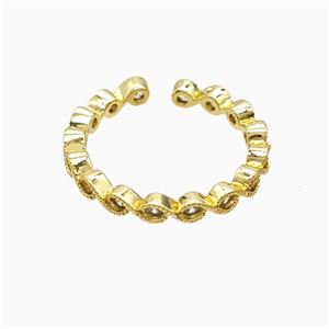 Copper Ring Pave Zircon, Gold Plated, approx 3mm, 18mm dia