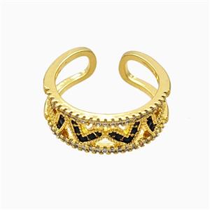 Copper Ring Pave Zircon, Gold Plated, approx 8mm, 18mm dia