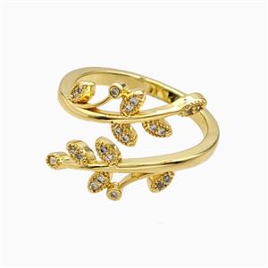 Copper Ring Pave Zircon, Gold Plated, approx 8mm, 18mm dia