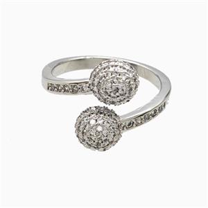 Copper Ring Pave Zircon, Gold Plated, approx 8mm, 18mm dia