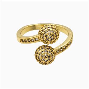 Copper Ring Pave Zircon, Gold Plated, approx 8mm, 18mm dia