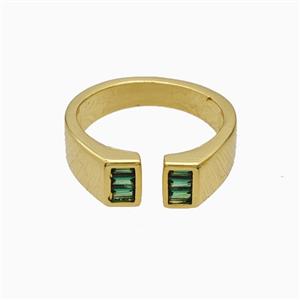 Copper Ring Pave Zircon, Gold Plated, approx 7mm, 18mm dia