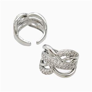 Copper Rings Pave Zirconia Platinum Plated, approx 18mm, 18mm dia