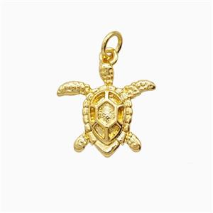 Copper Tortoise Pendant 18K Gold Plated, approx 15-16mm