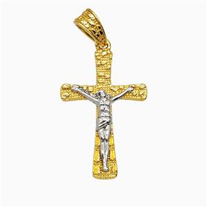 Copper Crucifix Cross Pendant Gold Plated, approx 19-29mm
