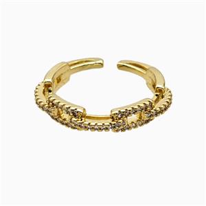 Copper Rings Pave Zirconia 18K Gold Plated, approx 4mm, 18mm dia