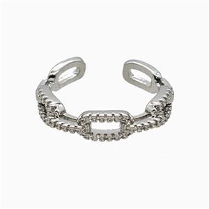 Copper Rings Pave Zirconia Platinum Plated, approx 5mm, 18mm dia