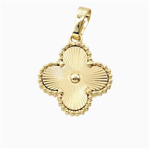 Copper Clover Pendant 18K Gold Plated, approx 15mm