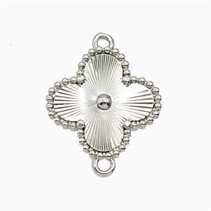 Copper Clover Connector Platinum Plated, approx 15mm