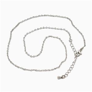 Copper Necklace Chain Platinum Plated, approx 1.8mm, 40-45cm length