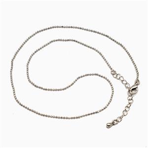 Copper Necklace Chain Platinum Plated, approx 1mm, 40-45cm length