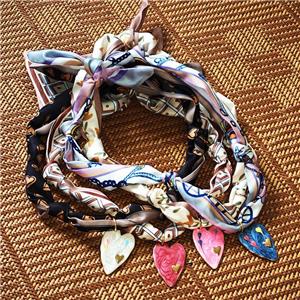 Jewelry Findings Necklace with Silk scarf, approx 25-35mm, 68cm length