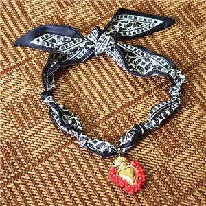 Jewelry Findings Necklace with Silk scarf, approx 35-45mm, 68cm length