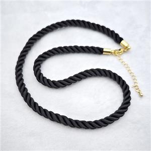Black Nylon Wire Necklace, approx 5mm, 40-45cm length