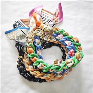 Polyester Fabric Resin Necklace Chain Mixed, approx 25mm, 45cm length