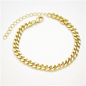 Copper Bracelets Chain Gold Plated, approx 4-6mm, 18-23cm length