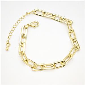 Copper Bracelets Chain Gold Plated, approx 6-14mm, 18-23cm length