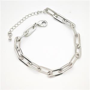 Copper Bracelets Chain Platinum Plated, approx 6-14mm, 18-23cm length