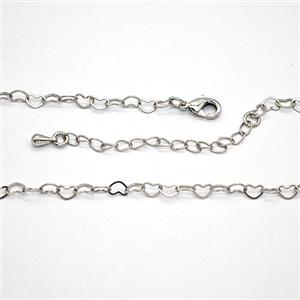 Copper Necklace Chain Platinum Plated, approx 3.5-5mm, 44-50cm length