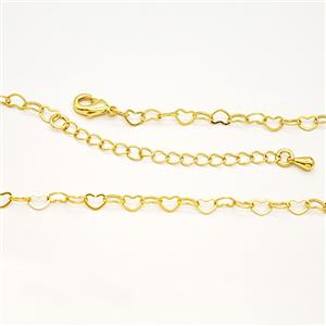 Copper Necklace Chain Gold Plated, approx 3.5-5mm, 44-50cm length