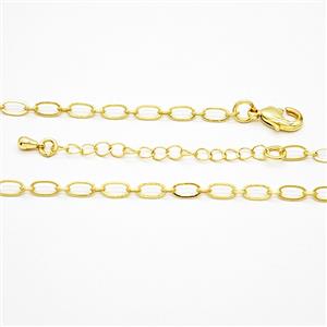 Copper Necklace Chain Gold Plated, approx 3.5-6mm, 42-47cm length