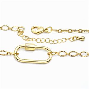 Copper Necklace Chain Gold Plated, approx 14-25mm, 4-6mm, 42-47cm length