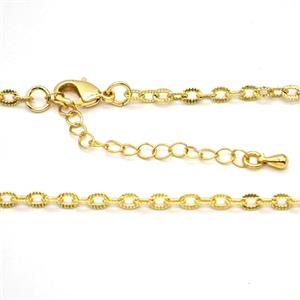 Copper Necklace Chain Gold Plated, approx 3-4mm, 47-52cm length