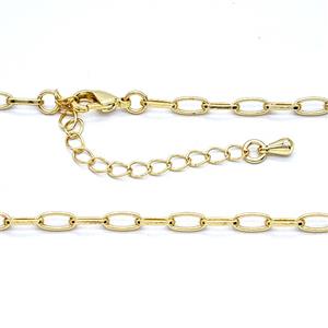 Copper Necklace Chain Gold Plated, approx 3-6mm, 42-47cm length