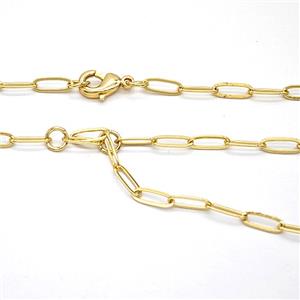 Copper Necklace Chain Gold Plated, approx 3-9mm, 40cm length