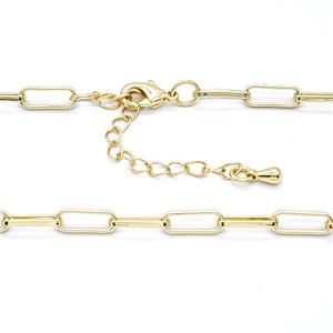 Copper Necklace Chain Gold Plated, approx 4-10mm, 46-51cm length