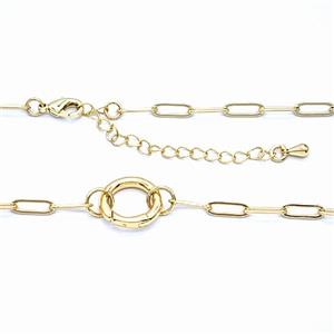 Copper Necklace Chain Gold Plated, approx 15mm, 4-10mm, 47-52cm length