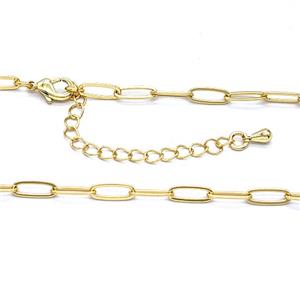 Copper Necklace Chain Gold Plated, approx 3-9mm, 47-52cm length