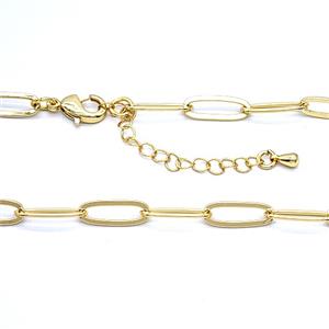 Copper Necklace Chain Gold Plated, approx 5-14mm, 42-47cm length