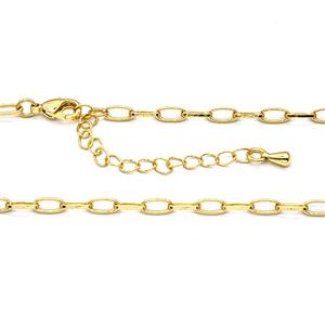 Copper Necklace Chain Gold Plated, approx 3-6mm, 46-51cm length