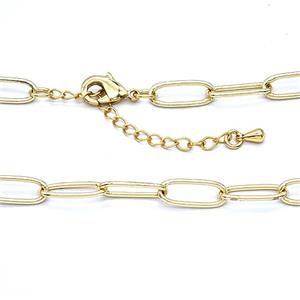 Copper Necklace Chain Gold Plated, approx 5.5-14mm, 47-52cm length