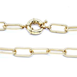 Copper Necklace Chain Gold Plated, approx 15mm, 7.5-16.5mm, 42cm length