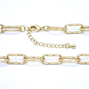 Copper Necklace Chain Gold Plated, approx 7.5-16mm, 42-47cm length