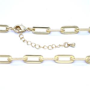 Copper Necklace Chain Gold Plated, approx 6-14mm, 47-52cm length