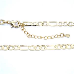 Copper Necklace Chain Gold Plated, approx 4mm, 46-51cm length