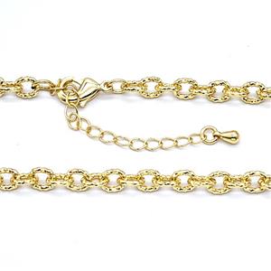 Copper Necklace Chain Gold Plated, approx 5-6mm, 42-47cm length