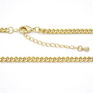 Copper Necklace Chain Gold Plated, approx 4mm, 47-52cm length