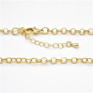 Copper Necklace Chain Gold Plated, approx 4mm, 44-49cm length