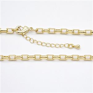 Copper Necklace Chain Gold Plated, approx 3.5-5.5mm, 44-49cm length